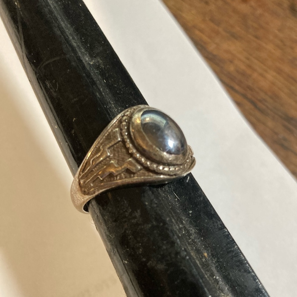 Sterling Hematite signed Navajo artist Ted Ott.